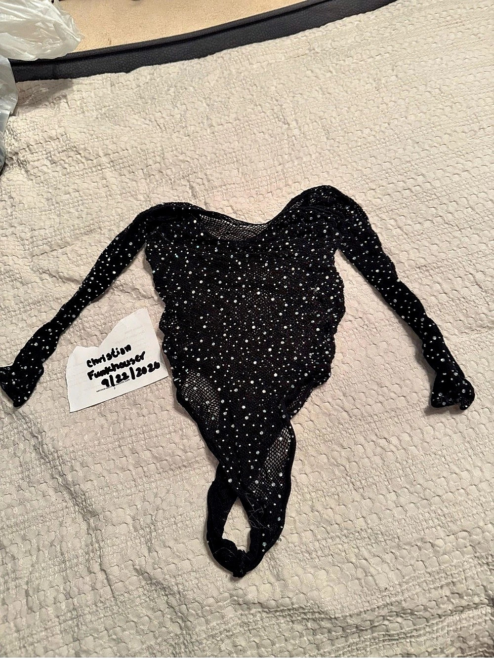 Black Rhinestone Bodysuit